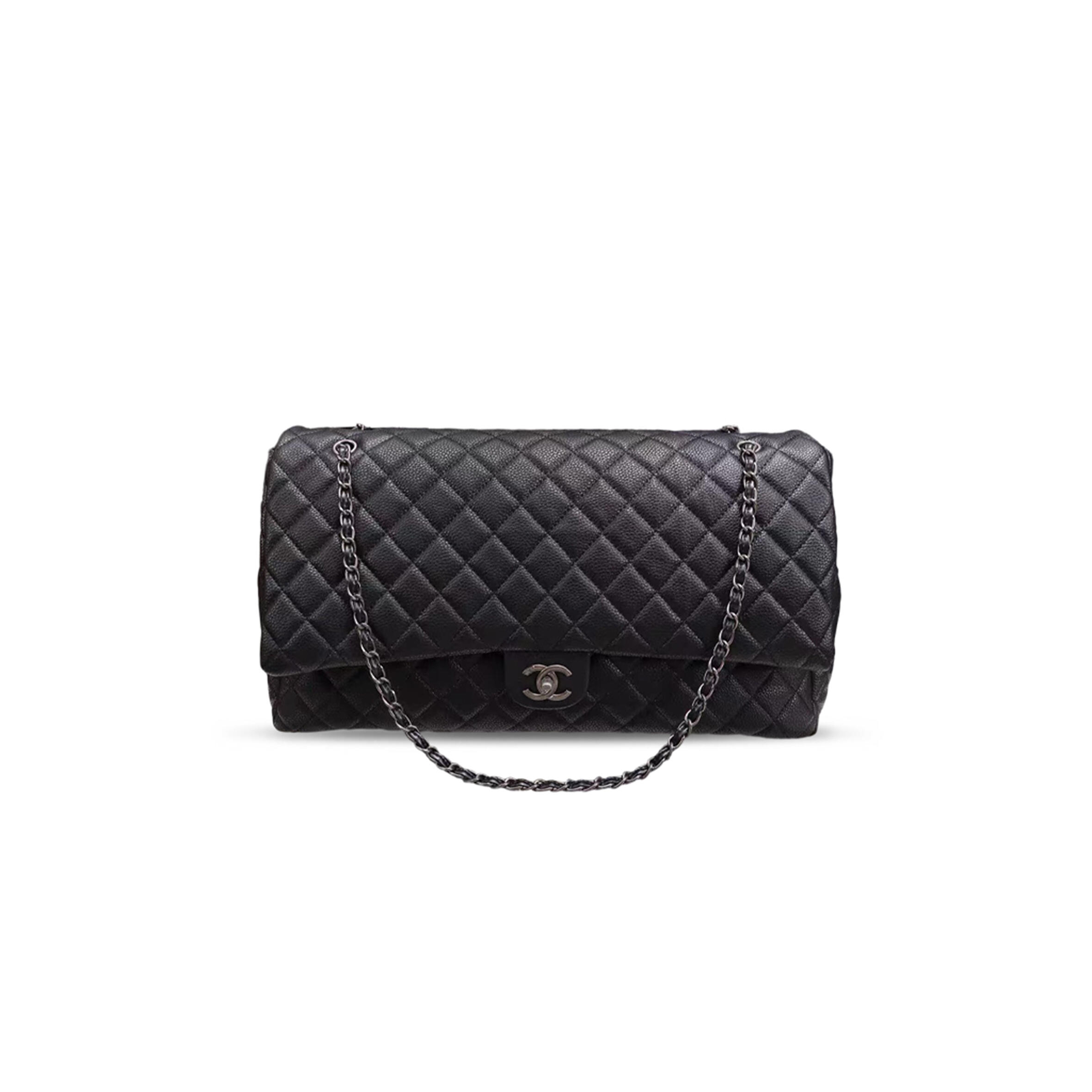 Ch**el airlines flap bag black travel giant (46*26*14cm)